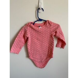 HB Baby Girl Pink Leaf Print Long Sleeve Bodysuit Cotton 24M